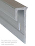 M-D PRO - Moulure de finition en J en aluminium titane satiné 1/8" x 12'