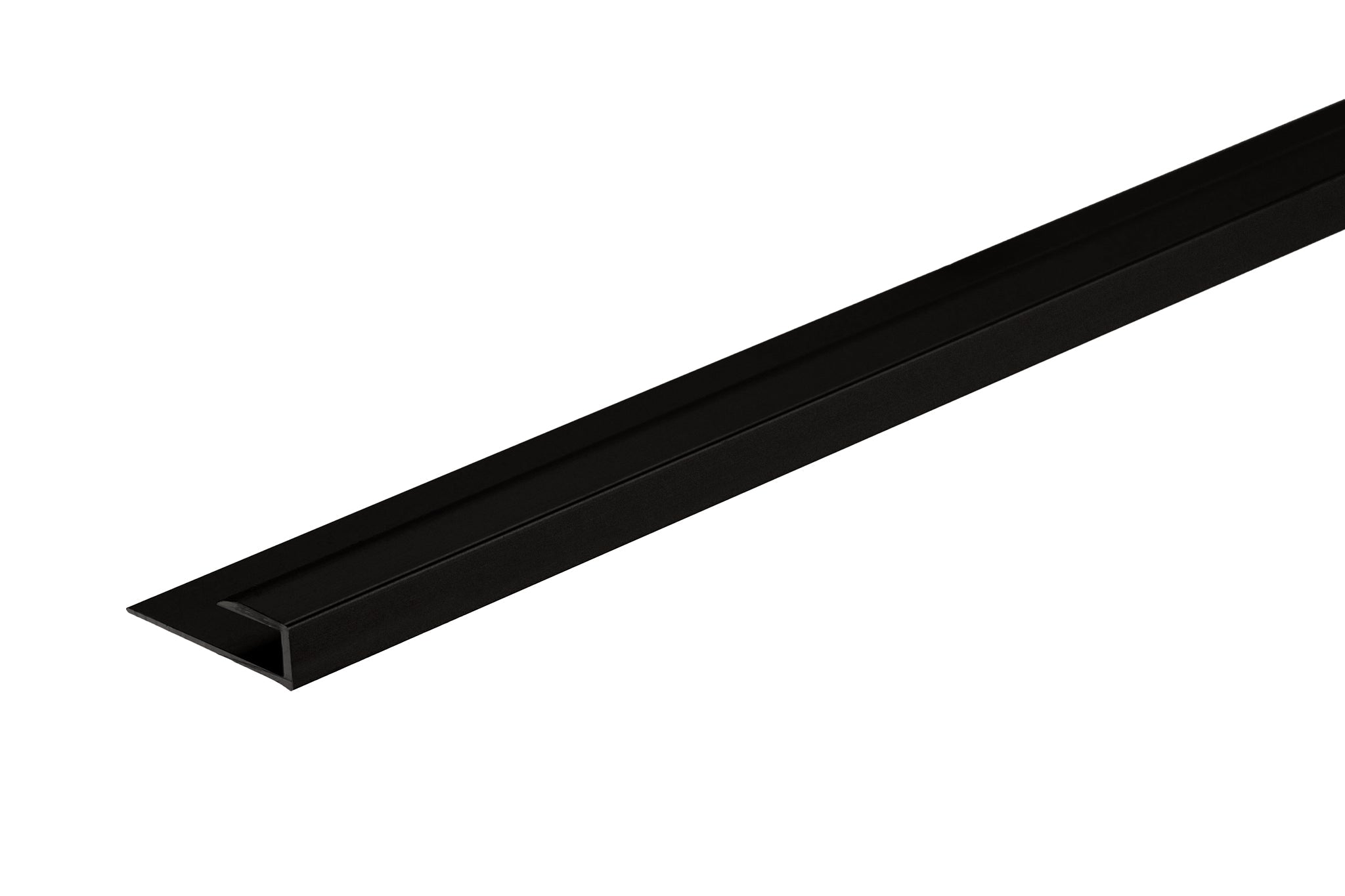 M-D PRO - Moulure en J pour vinyle en aluminium enduit de poudre noir mat - 3/8" (2 mm - 3 mm) x 1" x 12' SKU: 8503PBK-12 - Ceramed