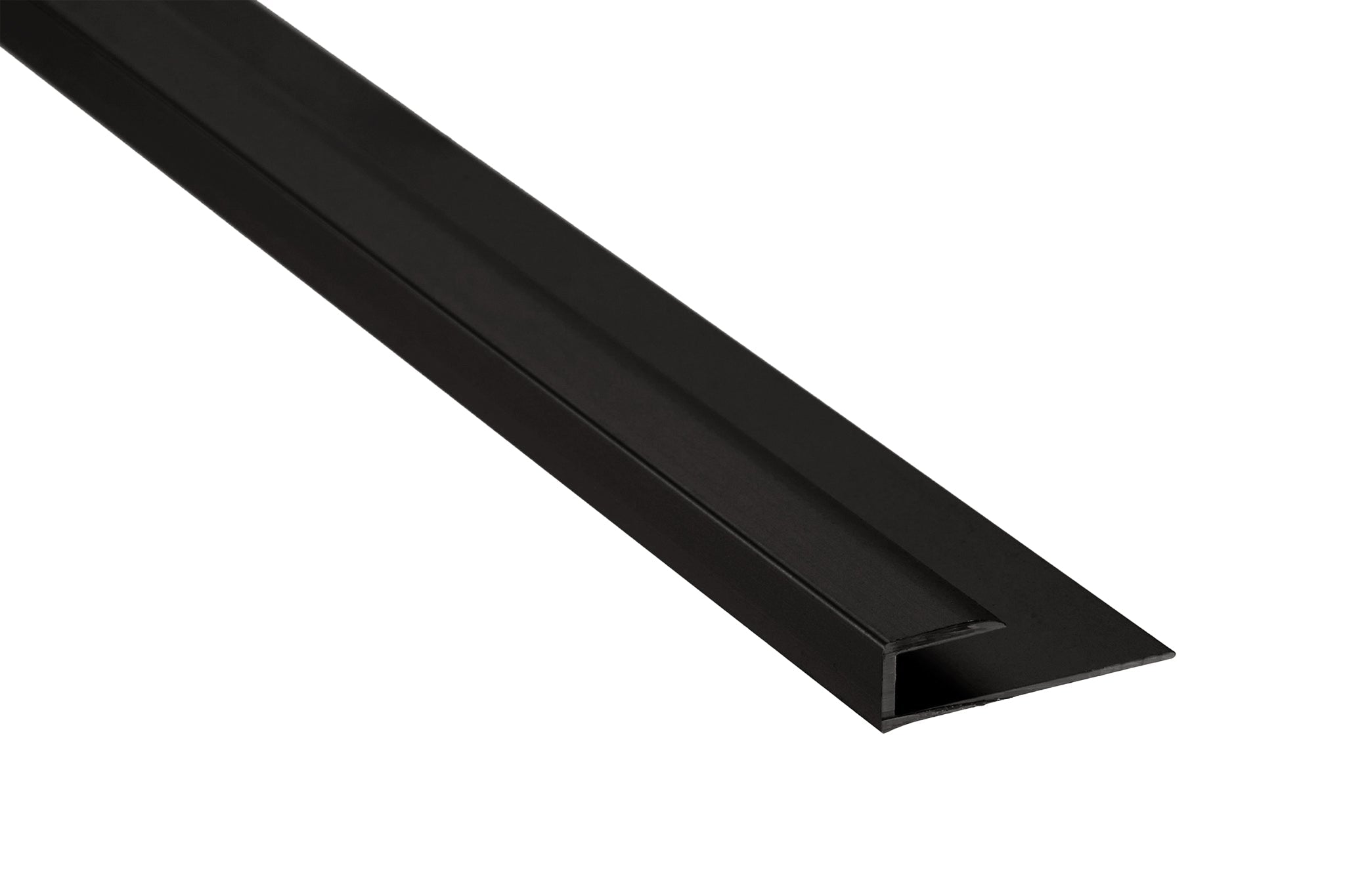 M-D PRO - Moulure en J pour vinyle en aluminium enduit de poudre noir mat - 5/16" (7.5 mm) x 1" x 12'
