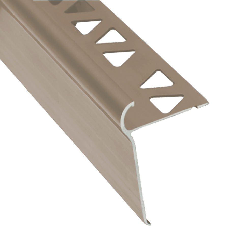 M-D PRO - Nez de marche décoratif pour carrelage, Titane satiné - 1/2" x 12'