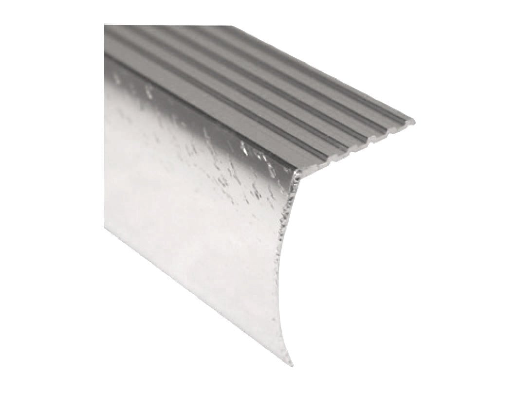 M-D PRO - Nez de marche en aluminium avec tombant, #HSI Hammered Silver 1 5/8" x 12'