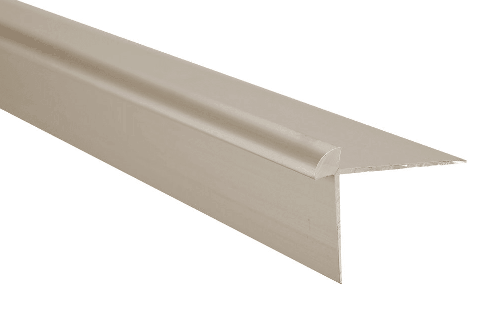 M-D PRO - Nez d'escalier en vinyle coin extérieur en aluminium au #STI Satin Titanium 1/4" (6 mm) x 1" x 12'