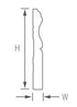 M-D PRO - Plinthe Colonial en pin, pré-apprêtée en blanc - 1/2" x 4 1/4" x 12'