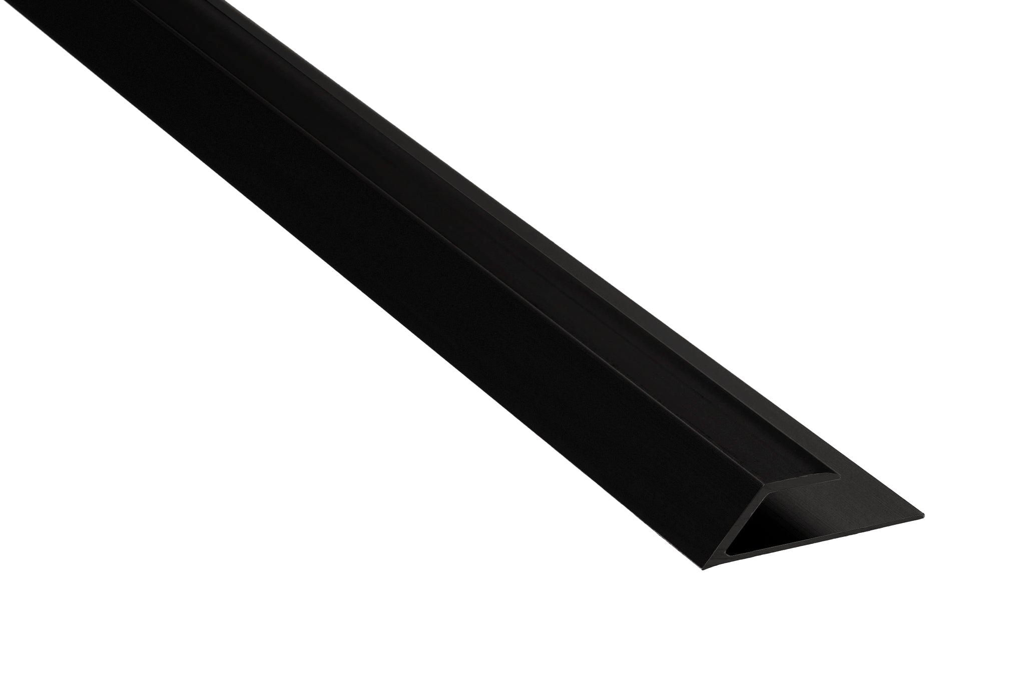 M-D PRO - Réducteur de moulure en J pour vinyle en aluminium enduit de poudre noir mat - 1/4" (6 mm to 7 mm) x 1" x 12'