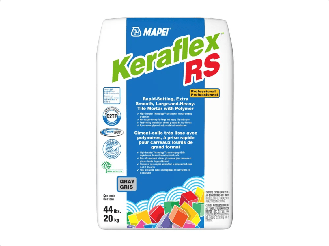 Mapei - Keraflex RS - Ciment-colle très lisse à prise rapide pour carreaux lourds de grand format - Gris 44 lb - Ceramed