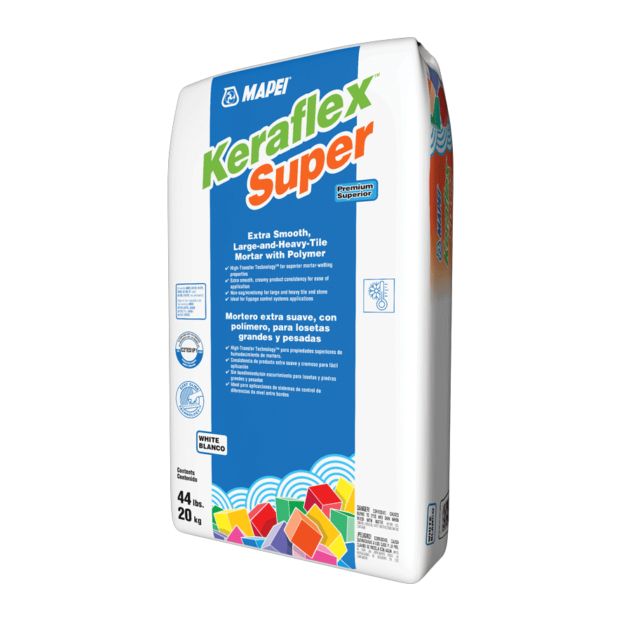 Mapei - Keraflex Super Ciment-colle très lisse pour carreaux lourds de grand format, Blanc - 44 lb