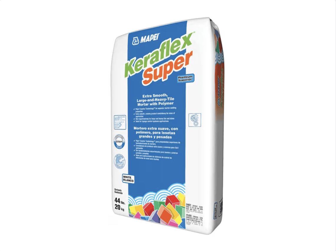 Mapei - Keraflex Super - Ciment-colle très lisse pour carreaux lourds de grand format - Blanc 44 lb - Ceramed