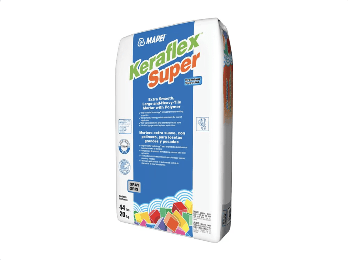 Mapei - Keraflex Super - Ciment-colle très lisse pour carreaux lourds de grand format - Gris 44 lb - Ceramed
