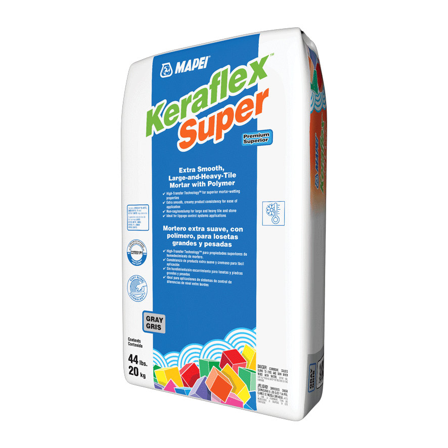 Mapei - Keraflex Super Ciment-colle très lisse pour carreaux lourds de grand format, Gris - 44 lb