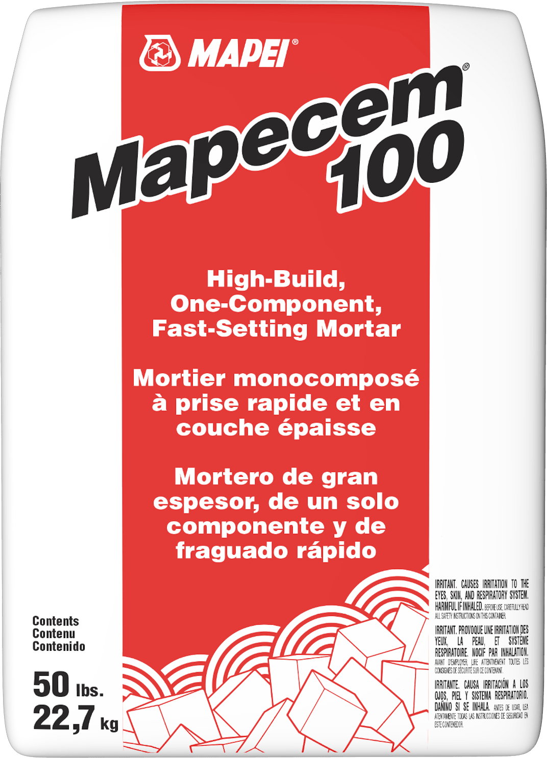 Mapei - Mapecem 100 Mortier à prise rapide et en couche épaisse 22.7 kg