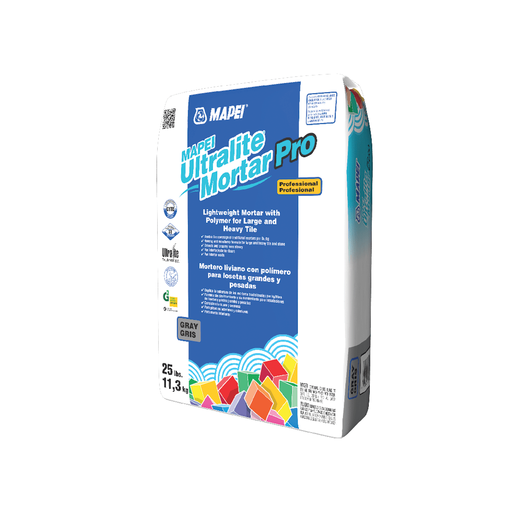 Mapei - Ultralite Mortar Pro - Ciment-colle léger pour carreaux lourds de grand format - Gris 25 lb - Ceramed