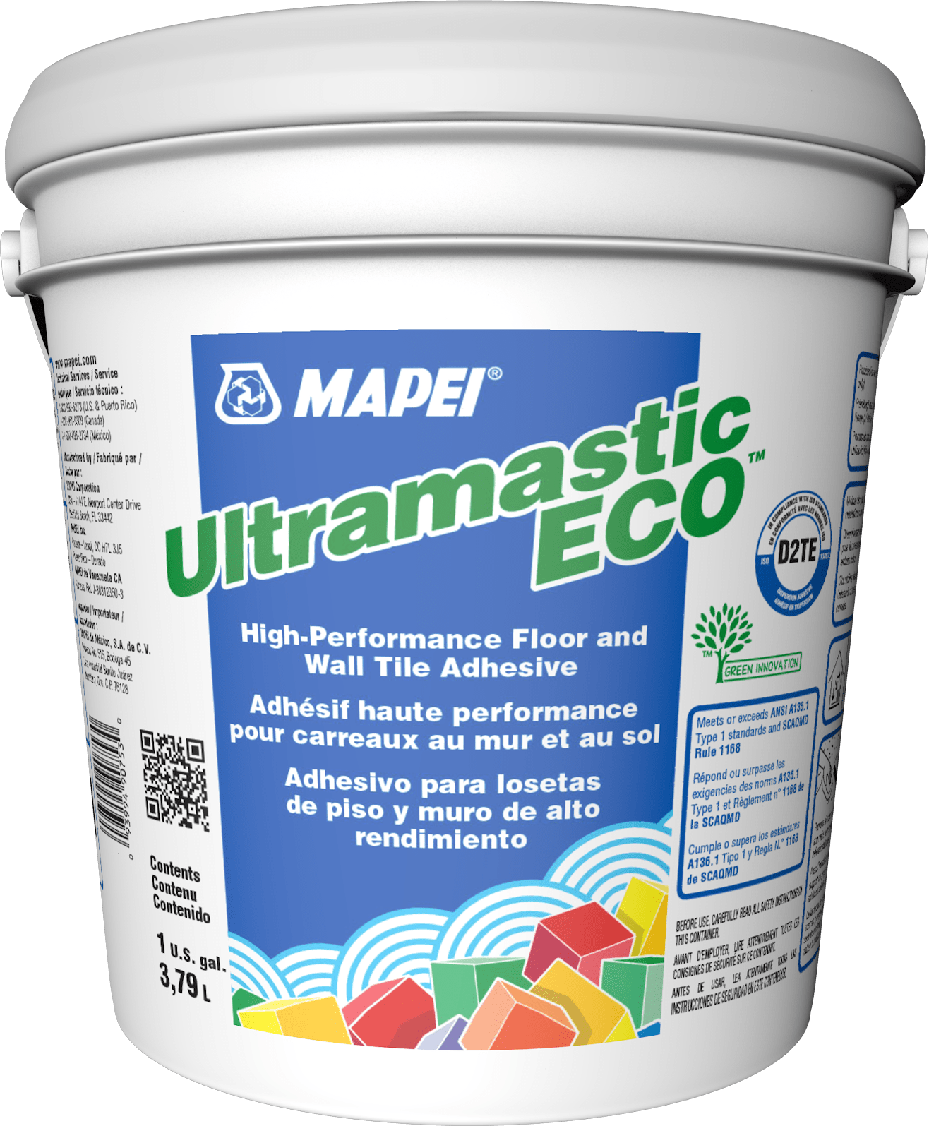 Mapei - Ultramastic ECO Adhésif haute performance pour carreaux de sol et de mur - 3.79 L