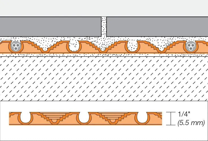 3' 2-5/8" x 41' 10-3/4" - (134.5 ft²) 5.5 mm - Schluter DITRA-HEAT Uncoupling membrane in roll for underfloor heating ||DH512M