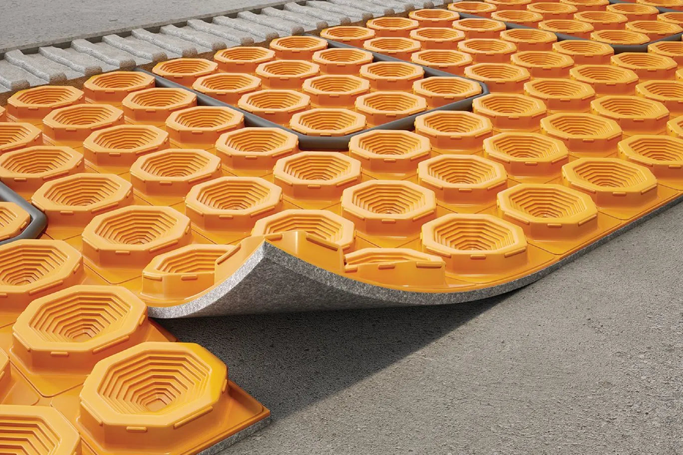 2' 7" x 3' 3" - (8.4 ft²) 8 mm - Schluter DITRA-HEAT-DUO-PS Self-adhesive uncoupling membrane in panel for underfloor heating ||DHDPS8MA