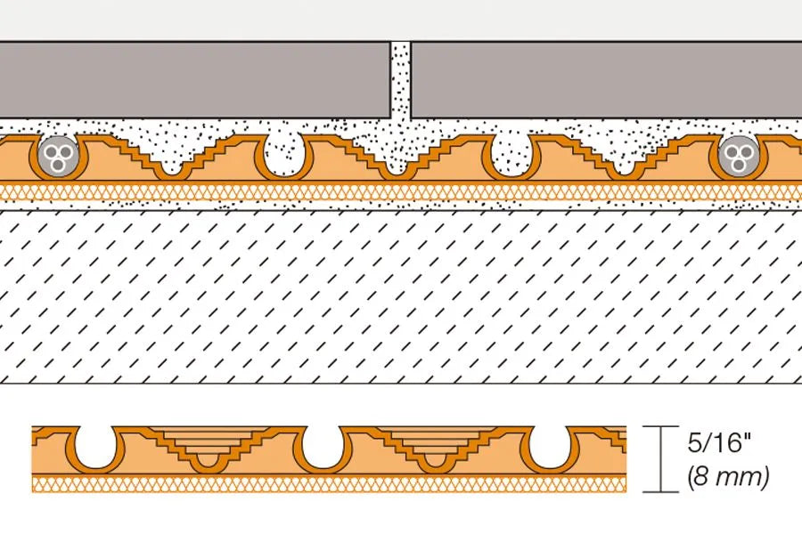 2' 7" x 3' 3" - (8.4 ft²) 8 mm - Schluter DITRA-HEAT-DUO-PS Self-adhesive uncoupling membrane in panel for underfloor heating ||DHDPS8MA