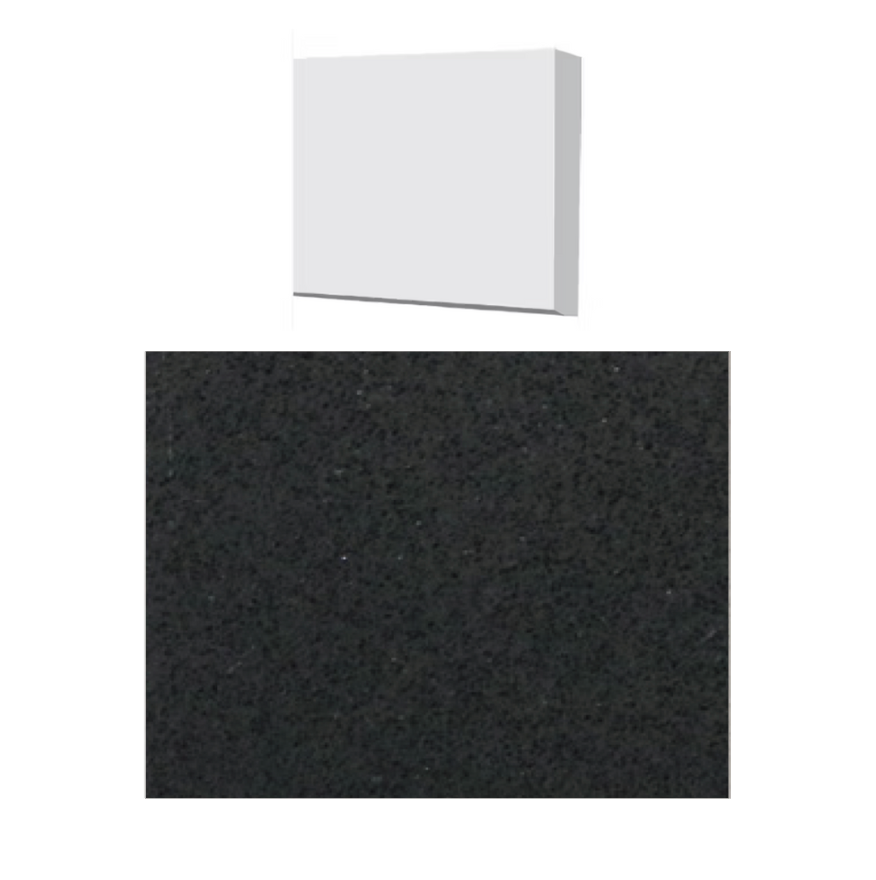 Fusion - Midnigth Black 4" x 48" - 12 mm - Seuil de douche en quartz poli ||QTHBLK48-04