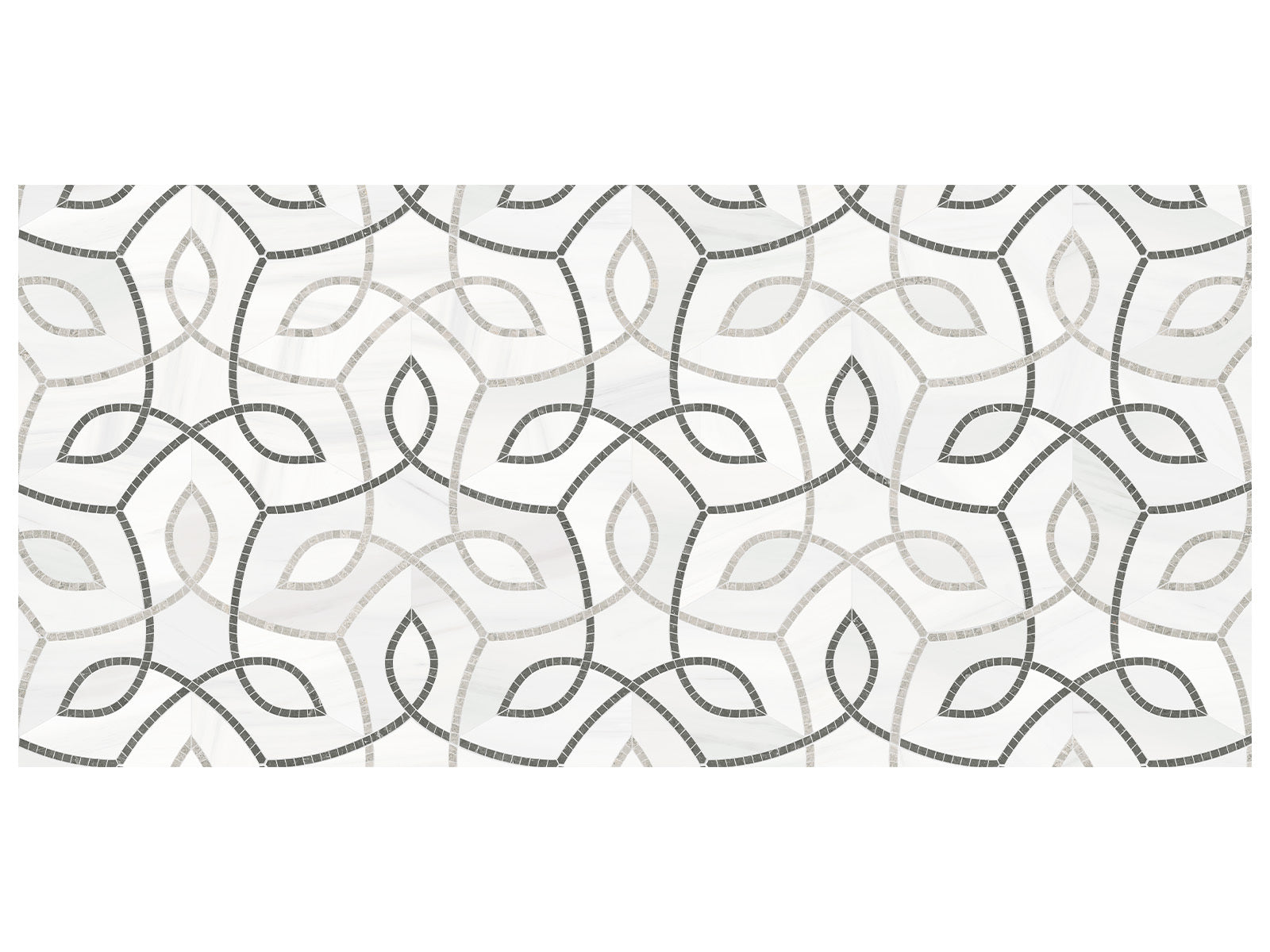Anatolia - Utopio - Mist - Mosaïque Vine en pierre naturelle adoucie à accents polis 20 x 34,5 cm (7,87 x 13,58 po)