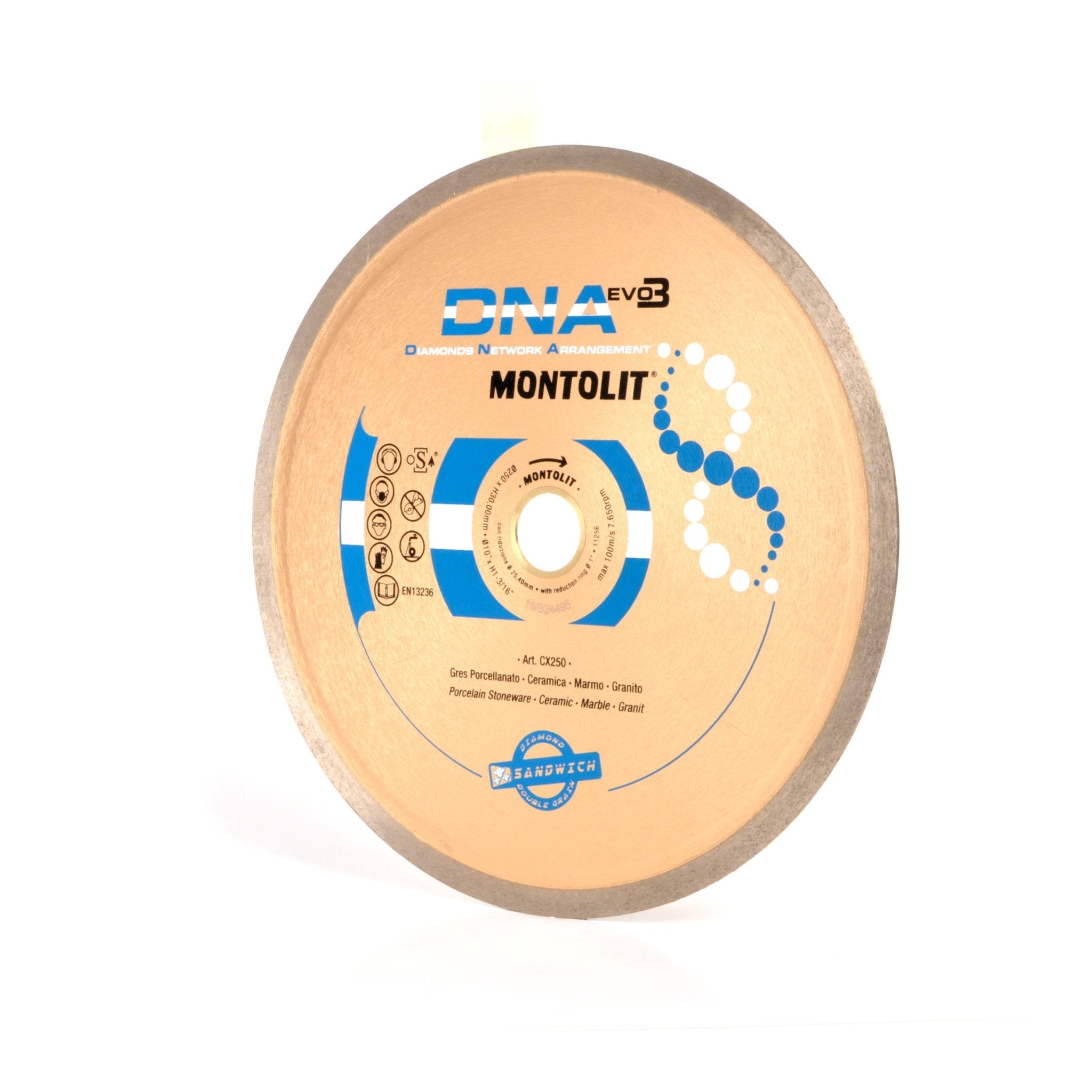 Montolit - DNA Lame diamantée continue pour coupe à l'eau 10"