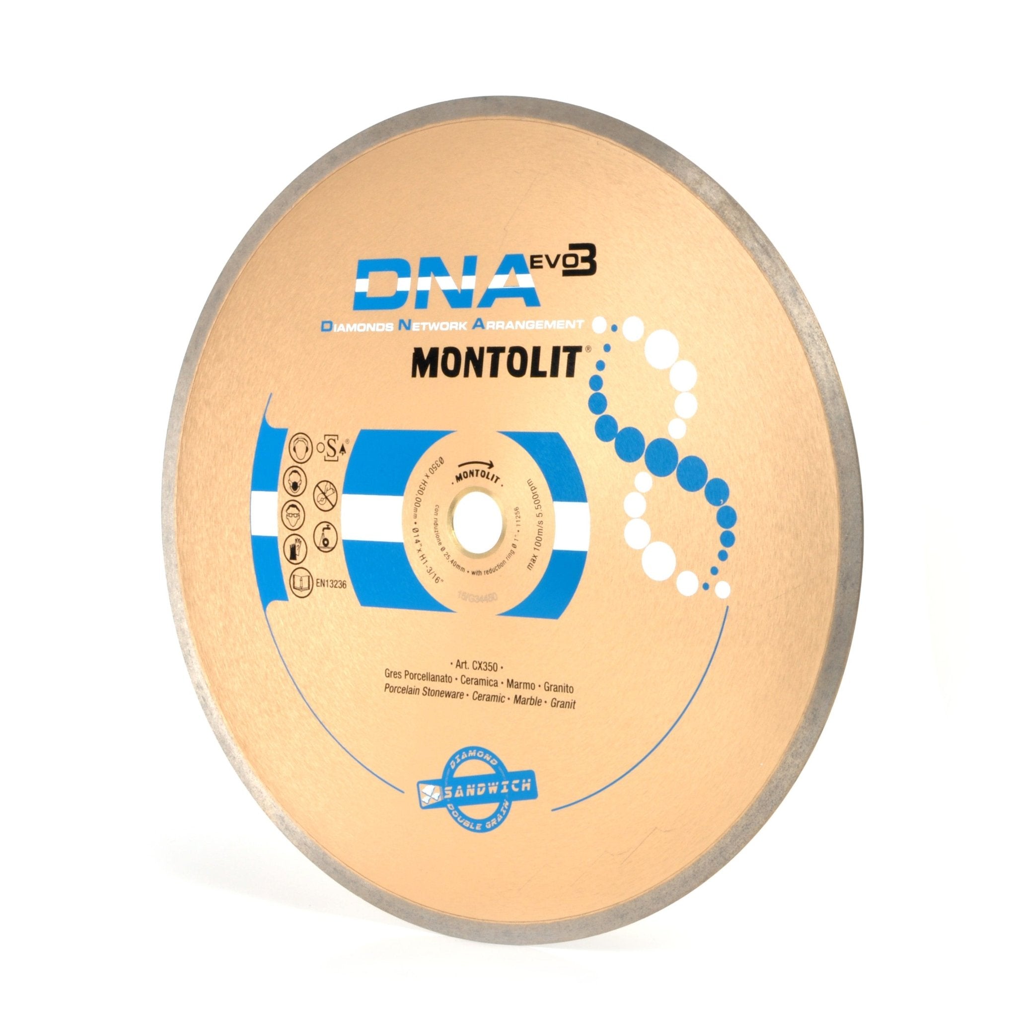 Montolit - Lame de diamant CX350 DNA - Céramique diamètre 350 mm