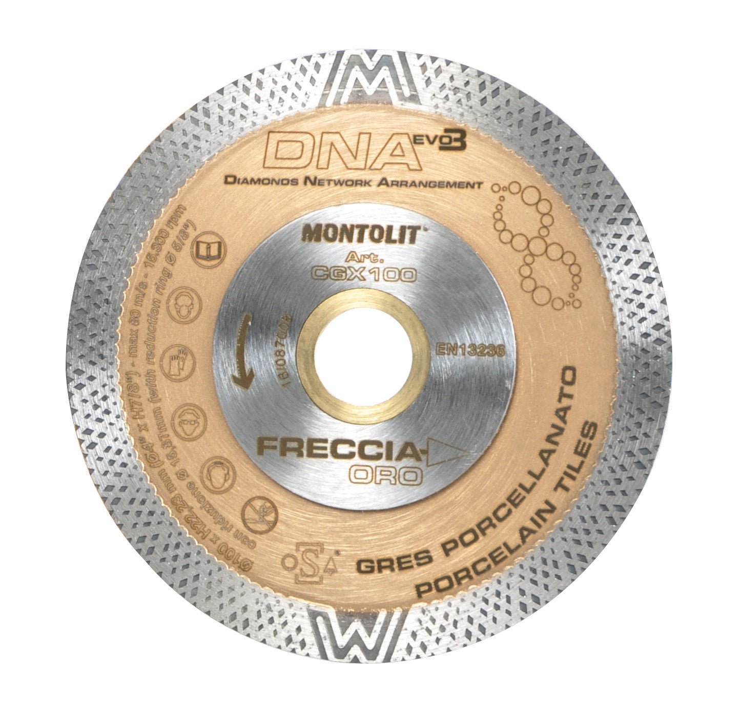 Montolit - Lame diamantée Freccia Ora pour coupe à l'eau et à sec 4"