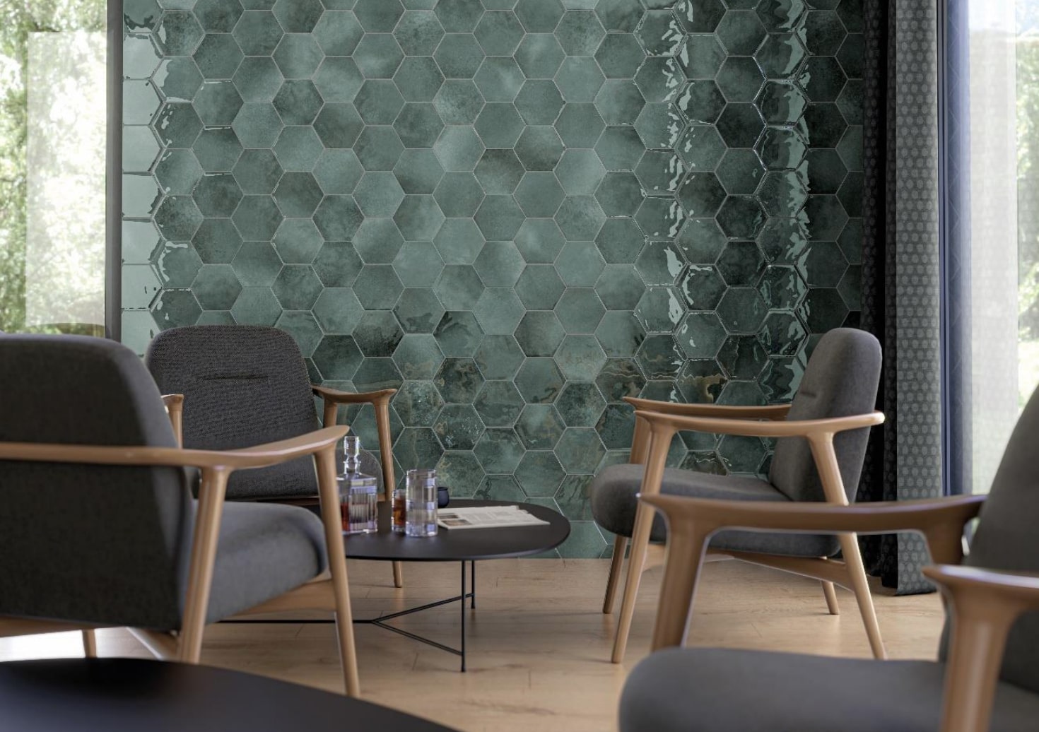 IP Ceramic - Moon Hexagon - Green