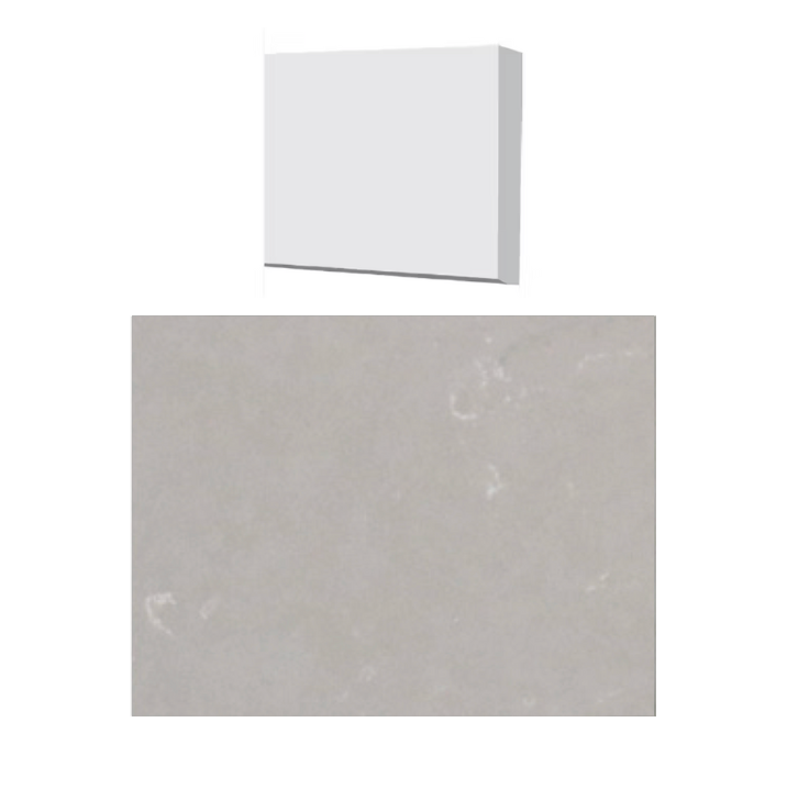 Fusion - Moonstone Grey 4" x 48" - 12 mm - Seuil de douche en quartz poli ||QTHLGR48-04