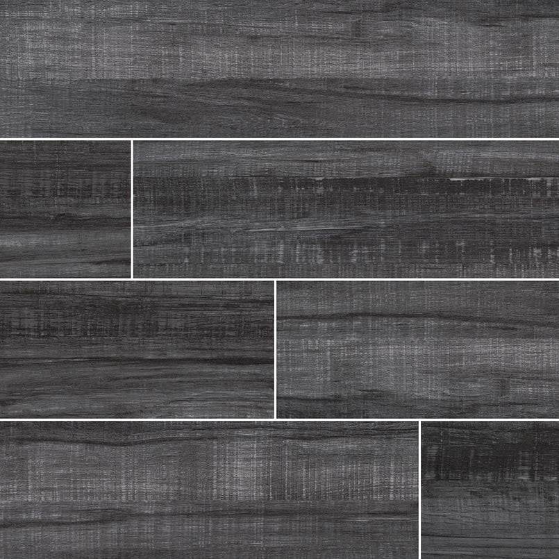 MSI Surfaces - Tuiles de céramique - Belmond Obsidian Mat 8" x 40" ||NBELOBS8X40