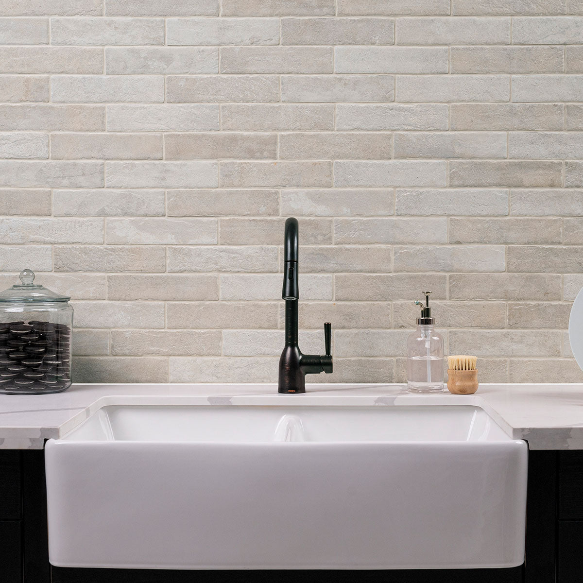 MSI Surfaces Tuiles de céramique - Brickstone Ivory Mat 2" x 10" - Ceramed