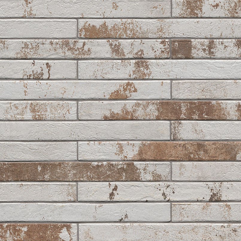 MSI Surfaces - Tuiles de céramique - Brickstone Rustique White Brique Mat 2" x 18" ||NCAPRUSWHIBRI2X18