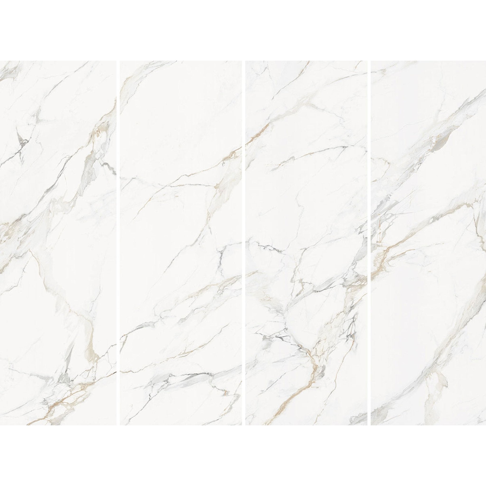MSI Surfaces - Tuiles de céramique - Calacatta Golden Mist Poli 32" x 96" ||NCALGOLMIS3296P-SET