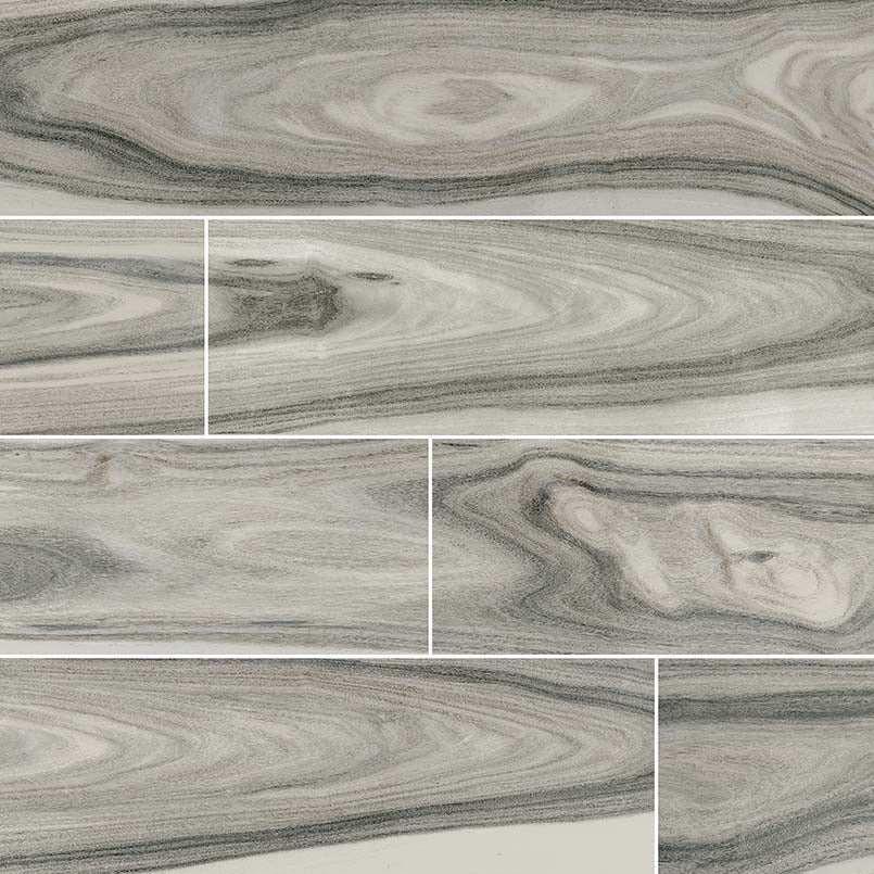 MSI Surfaces - Tuiles de céramique - Dellano Moss Grey Poli 8" x 48" ||NDELMOSGREY8X48P