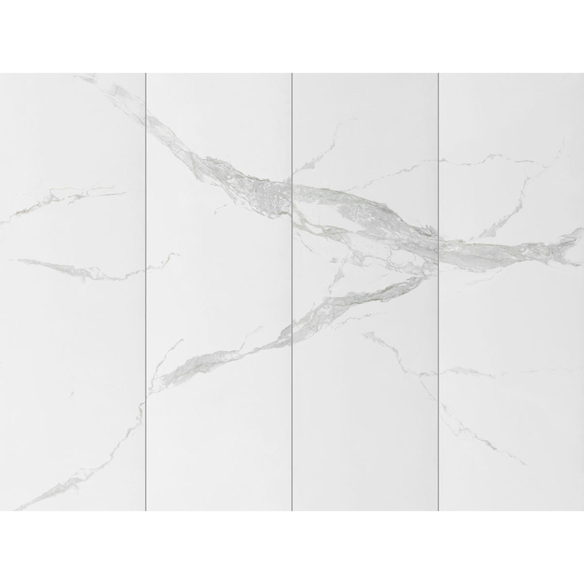 MSI Surfaces - Tuiles de céramique - Glacier Statuary Sets Poli 32" x 96" ||NGLACSTA3296P-SET