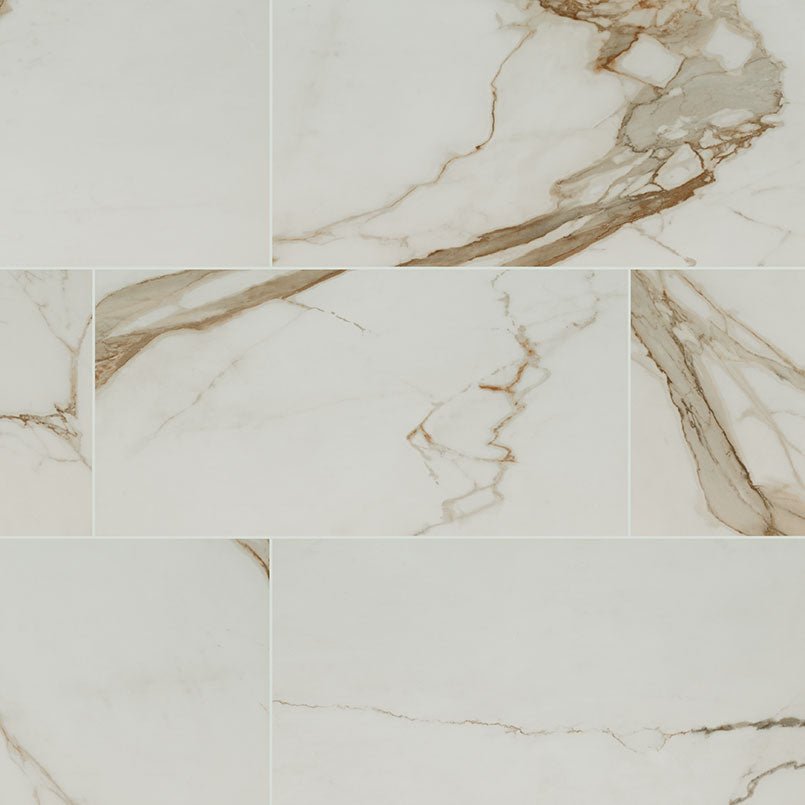 MSI Surfaces - Tuiles de céramique - Regallo Calacatta Marbella Poli 24" x 48" ||NREGCALMAR2448P