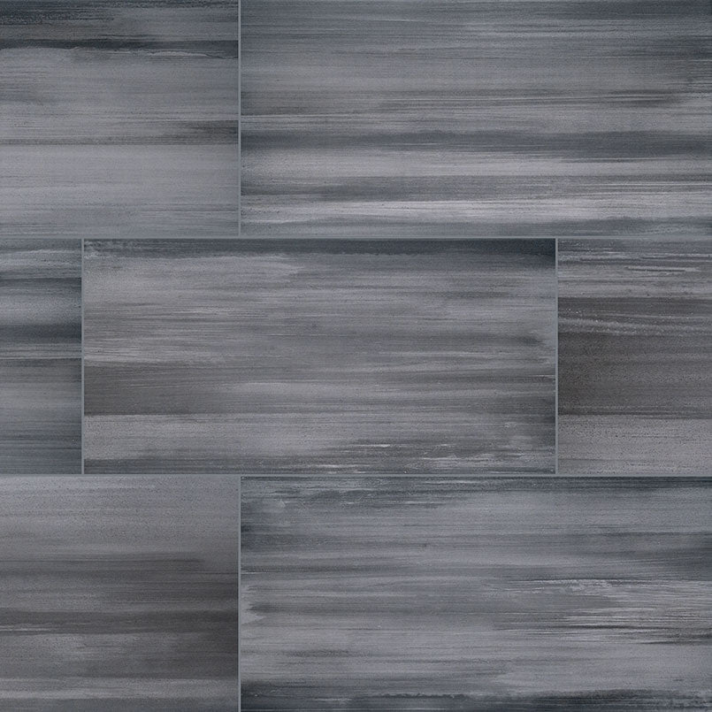 MSI Surfaces - Tuiles de céramique - Watercolor Graphite Bordure Mat 3.5" x 24" ||NWATGRA3.5X24BN - Ceramed
