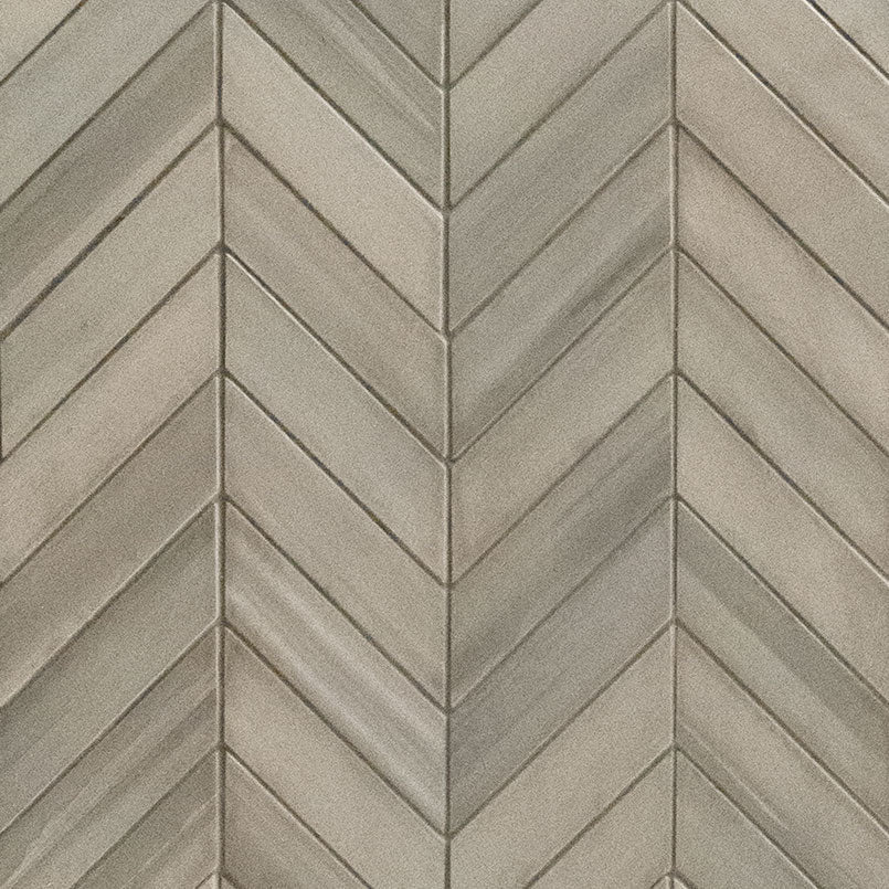 MSI Surfaces - Tuiles de céramique - Watercolor Grigio Chevron Mosaïque Mat 12" x 15" ||NWATGRICHE12X15