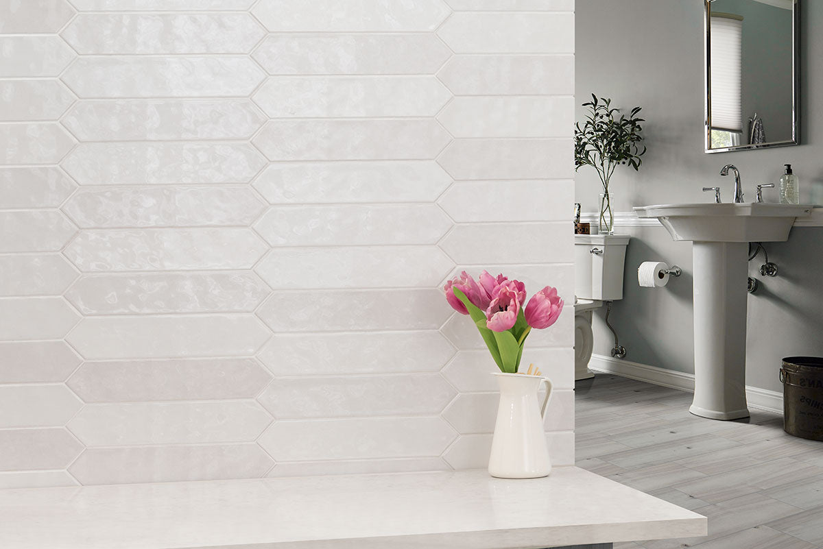 MSI Surfaces Tuiles murales - Renzo Dove Blanc-Froid Lustré - 2.5" x 13" - Ceramed