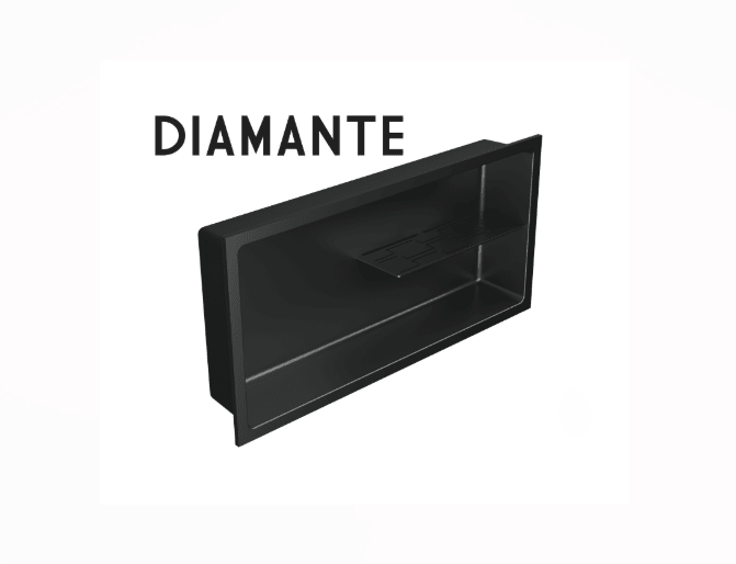 Nautika - 12"x24" - Niche Avec Demi Tablette Noir ||N1224TDB - Ceramed