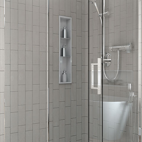 Nautika - 8"x36" - Niche Deux Tablettes Noir ||N368TB - Ceramed