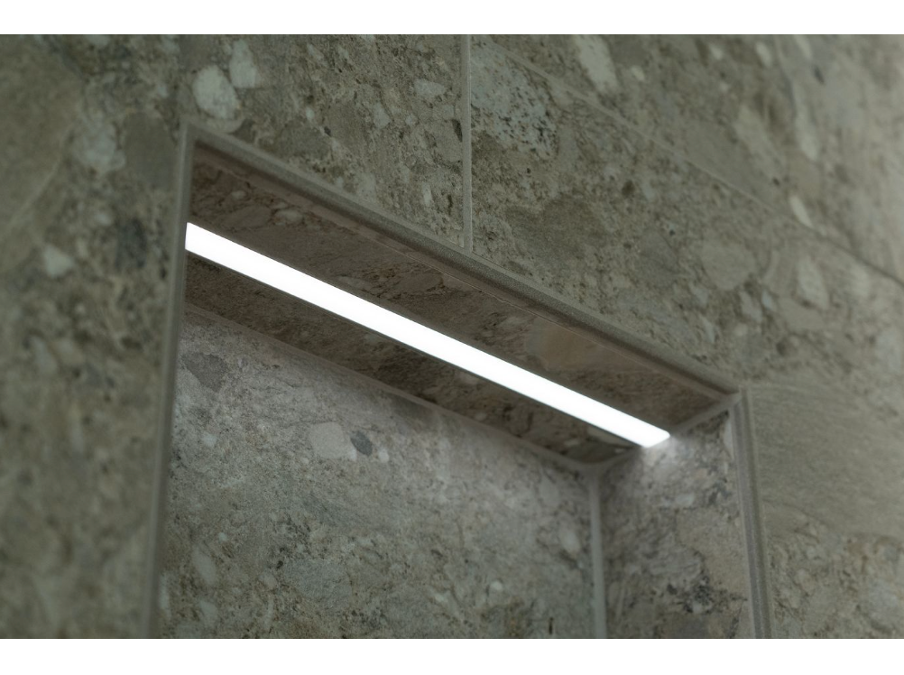 12" x 20" - Schluter KERDI-BOARD-SNLT Prefabricated shower niche with LIPROTEC LED lighting ||KB12SNLT2WW
