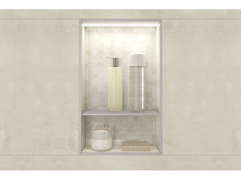12" x 20" - Schluter KERDI-BOARD-SNLT Prefabricated shower niche with LIPROTEC LED lighting ||KB12SNLT2WW