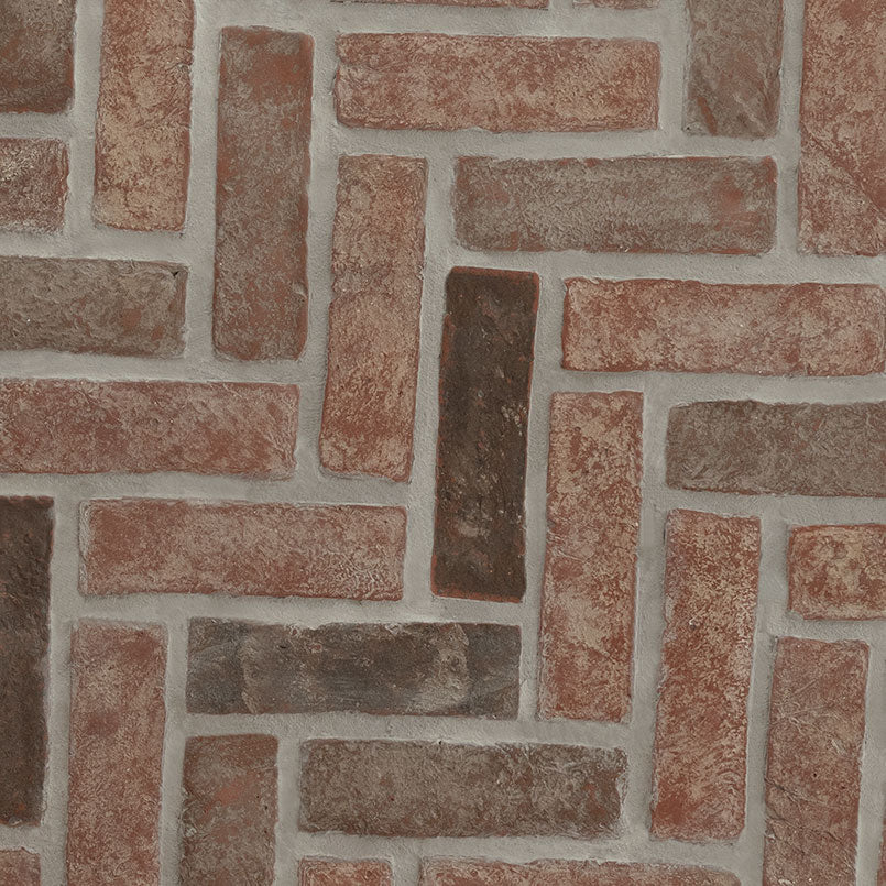 MSI Surfaces Reclaimed Clay Brick – Noble Red Herringbone – 2.25" x 7.5"