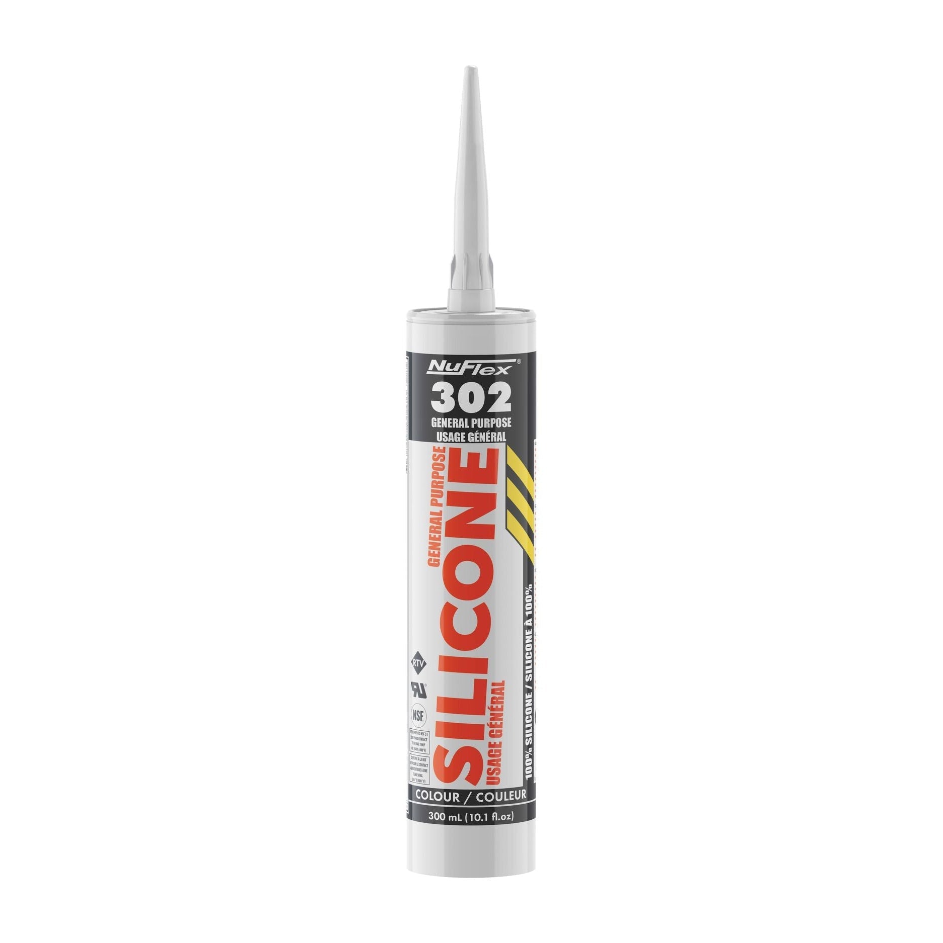 Nuco - NuFlex 302 Scellant en silicone pour usage général 300ml Translucide ||30208 - Ceramed