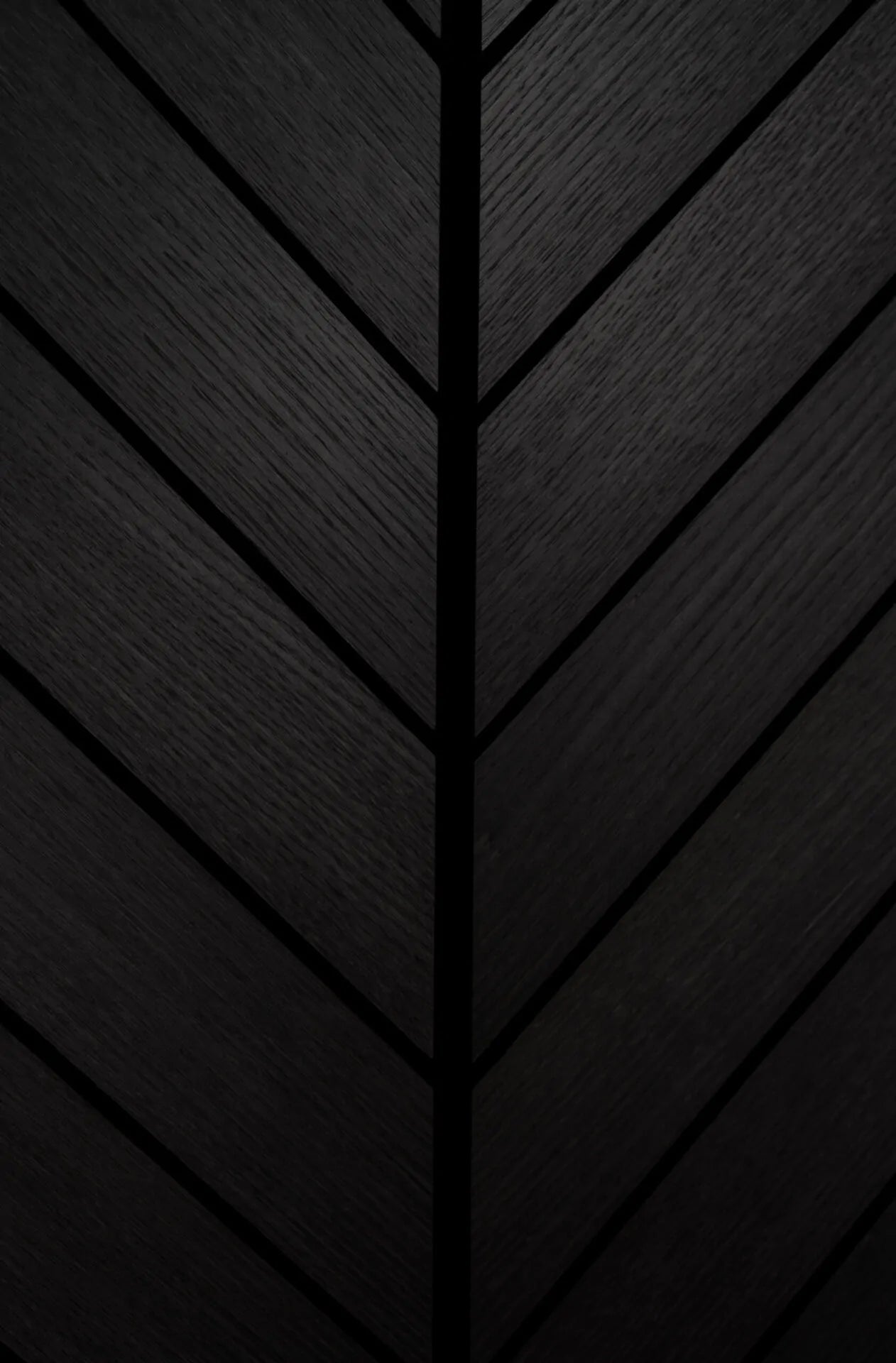 Panneau acoustique en chevron Chêne teint noir - Ceramed