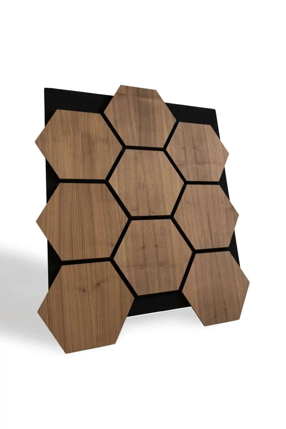 Panneau acoustique hexagones en noyer - Ceramed