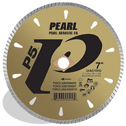 Pearl Abrasive - Lame diamantée à l'eau/à sec pour tuiles P5 avec jante de 10 mm turbo mesh 4"