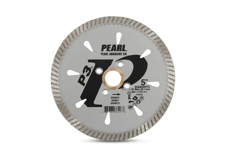 Pearl Abrasive - Lame diamantée tubo à sec P3 pour scie à granite 5"
