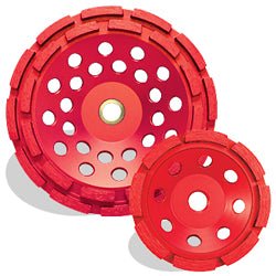 Pearl Abrasive - P2 Pro-V Meule à boisseau à double rangée pour le béton et la maçonnerie 7" x 5/8" - 11"