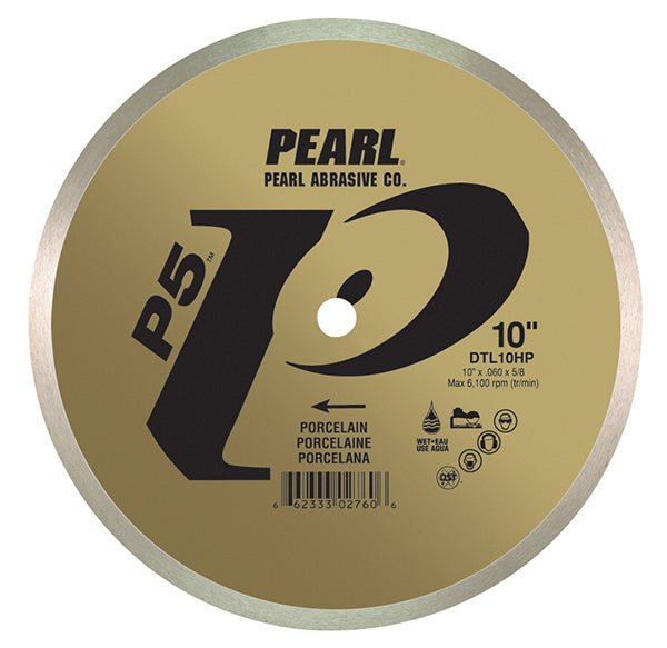 Pearl Abrasive - P5 Lame pour porcelaine humide. contour de 9 mm 10" x 0.060" x 5/8"