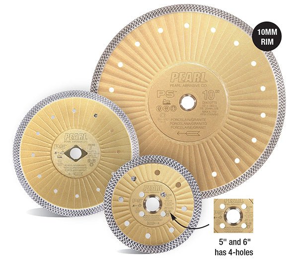 Pearl Abrasive - P5 Lame turbo à mailles minces. 4 trous 4.5" x 0.048" x 7/8". 20 mm. 5/8" ||DIA45TTS - Ceramed