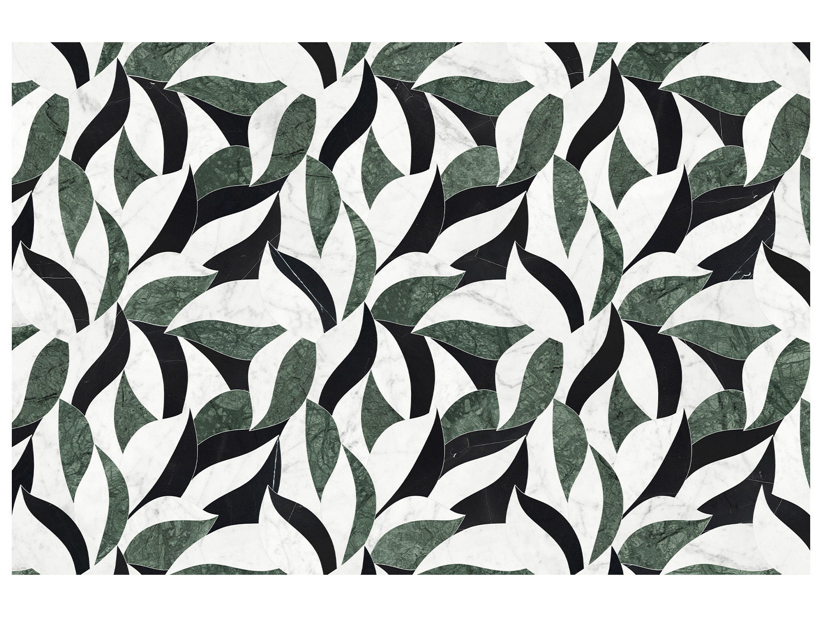 Anatolia - Utopio - Pine - Mosaïque Lush en pierre naturelle polie 29,6 x 30 cm (11,65 x 11,81 po)